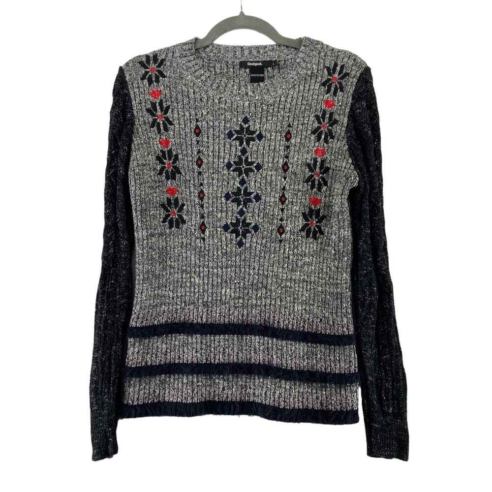 Desigual Gray Sweater Size Large